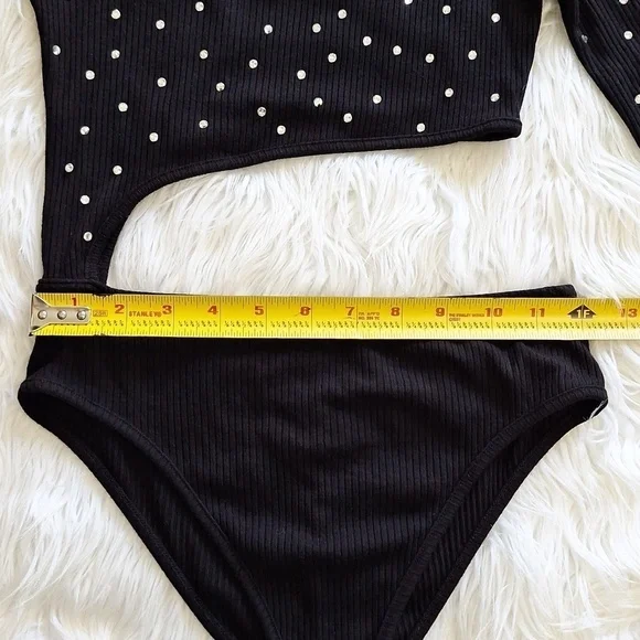 LF Emma & Sam Asymmetrical Rhinestone Bodysuit - Picture 10 of 14